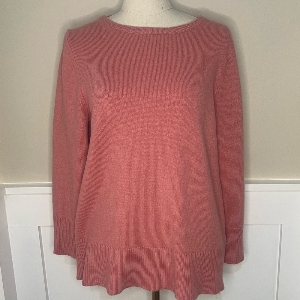 J Crew Sweater Women Size S Pink Wool Cashmere Crew Neck